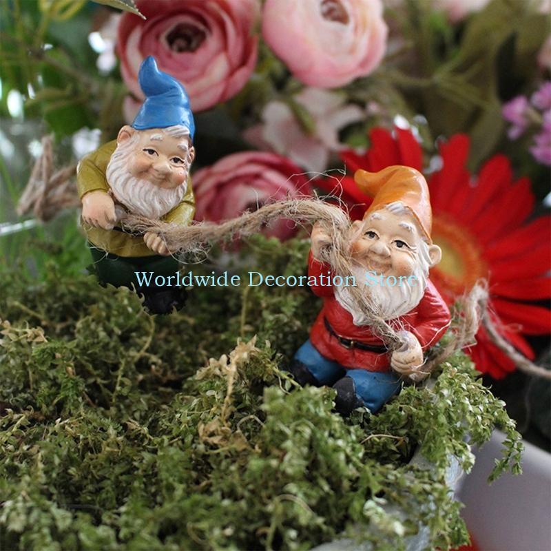 Q39B 4Pcs Dwarf Resin Figurine - огляд і ціна Bonsai Garden With Pond