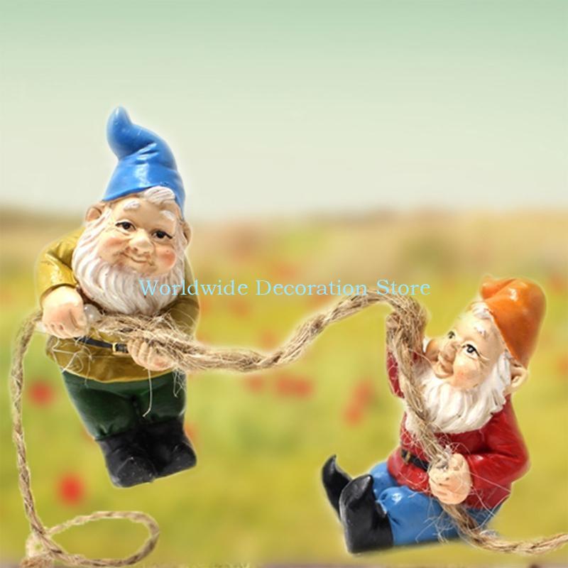 Q39B 4Pcs Dwarf Resin Figurine - огляд і ціна Bonsai Garden With Pond