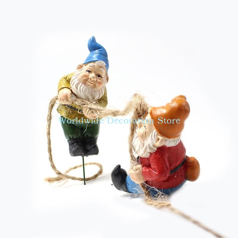 Q39B 4Pcs Dwarf Resin Figurine - огляд і ціна Bonsai Garden With Pond