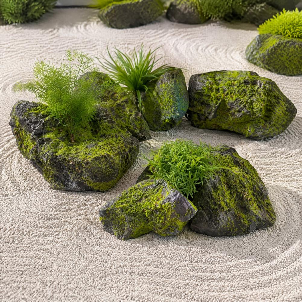 Artificial Moss Rocks for Land - огляд і ціна Bonsai Garden With Pond