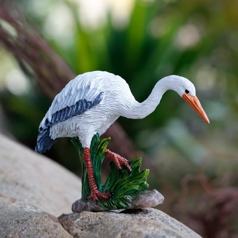 Mini Cute Egret Crane Resin St - огляд і ціна Bonsai Garden With Pond